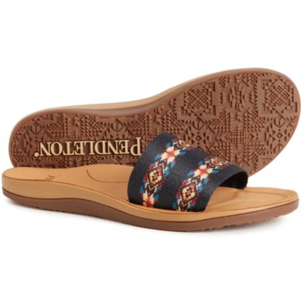 Pendleton Carico Lake Native American Inspired Slide Sandals (For Women) NWT
